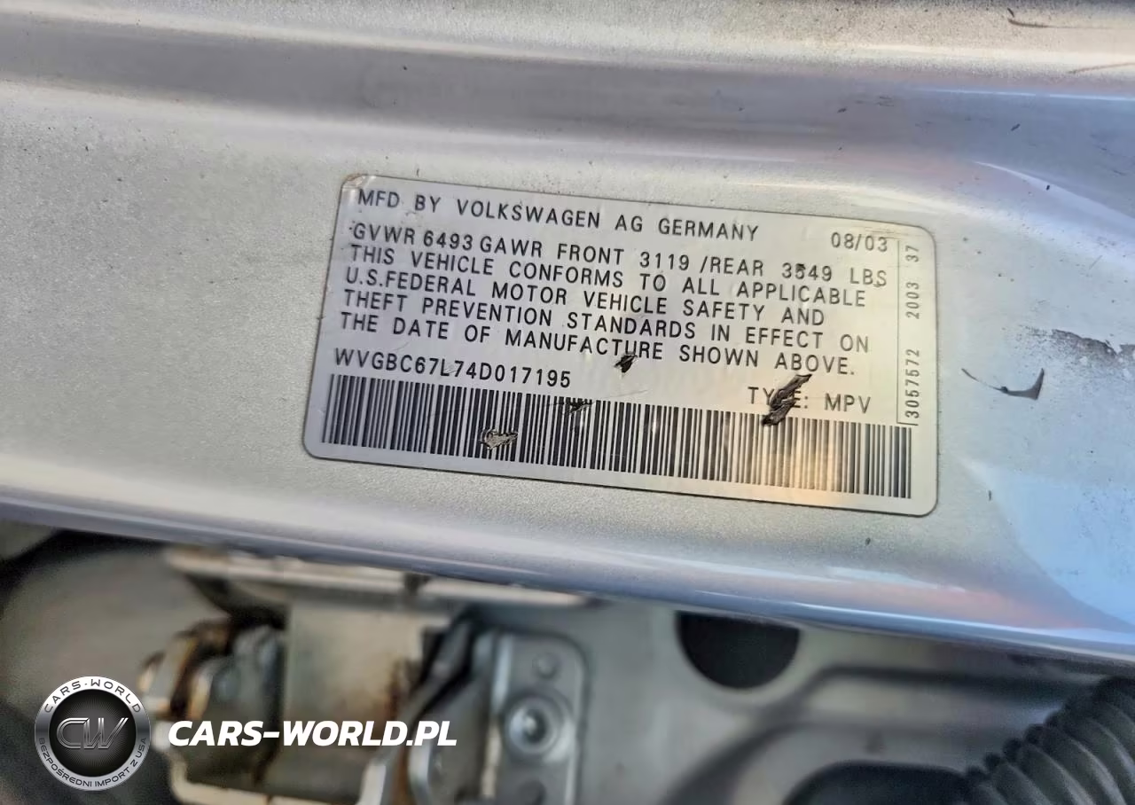 2004 Volkswagen Touareg 3.2 VIN:WVGBC67L74D017195 - 13