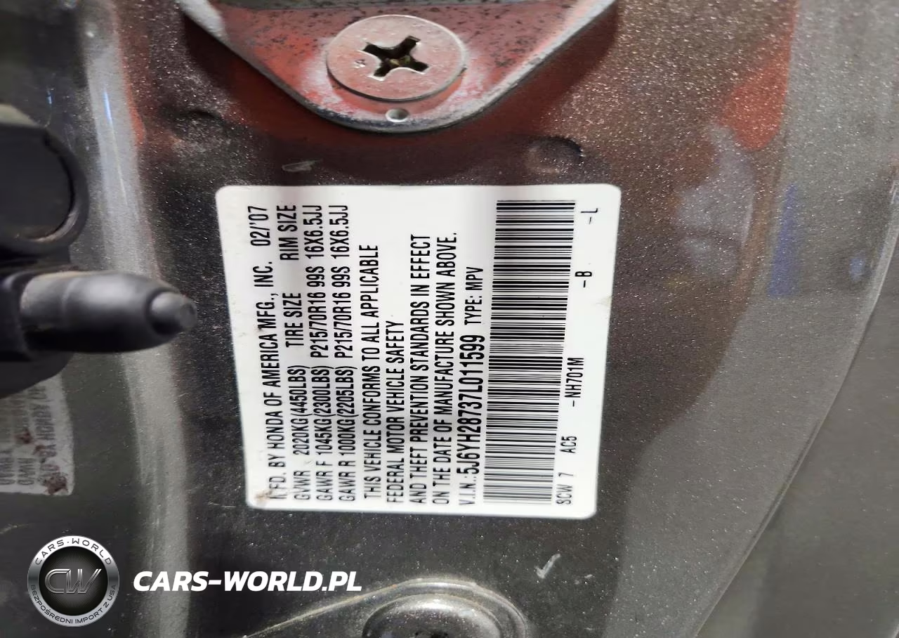 2007 Honda Element Ex VIN:5J6YH28737L011599 - 12