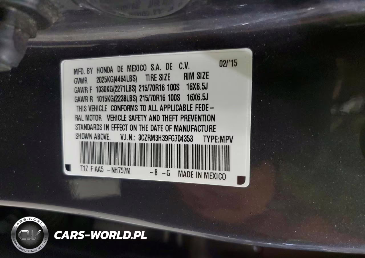 2015 Honda Cr-V Lx VIN:3CZRM3H39FG704353 - 13