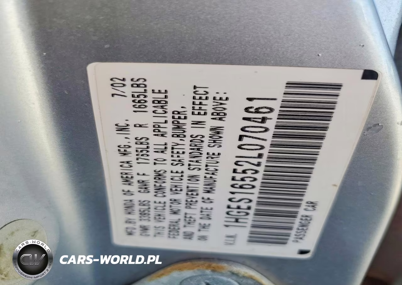 2002 Honda Civic Lx VIN:1HGES16552L070461 - 12