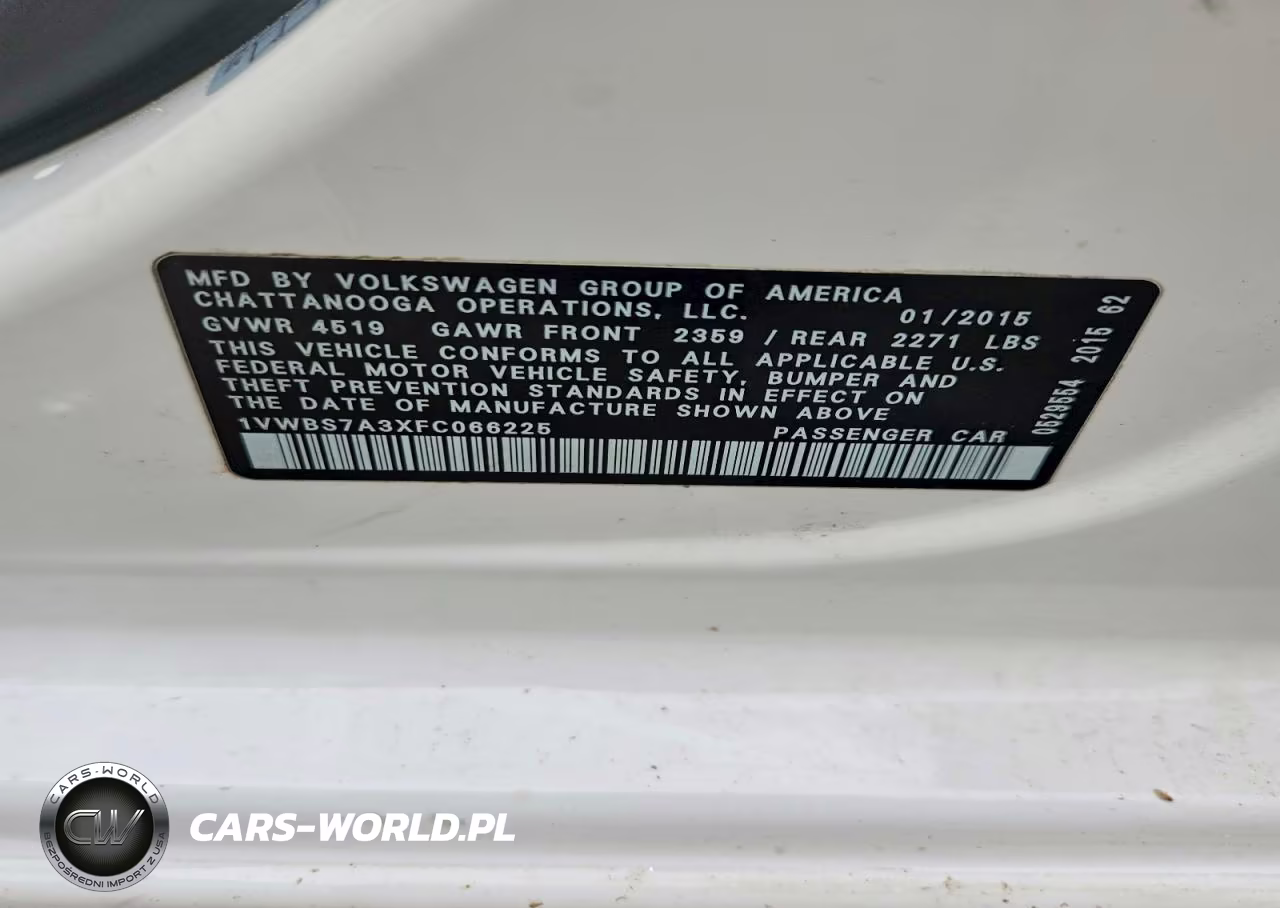 2015 Volkswagen Passat Se VIN:1VWBS7A3XFC066225 - 12