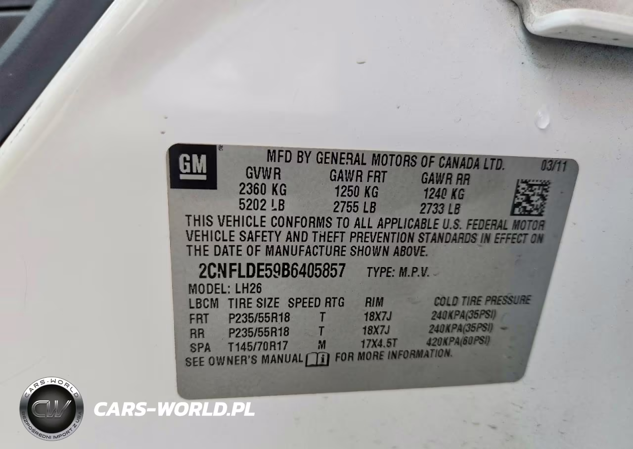 2011 Chevrolet Equinox Lt VIN:2CNFLDE59B6405857 - 13