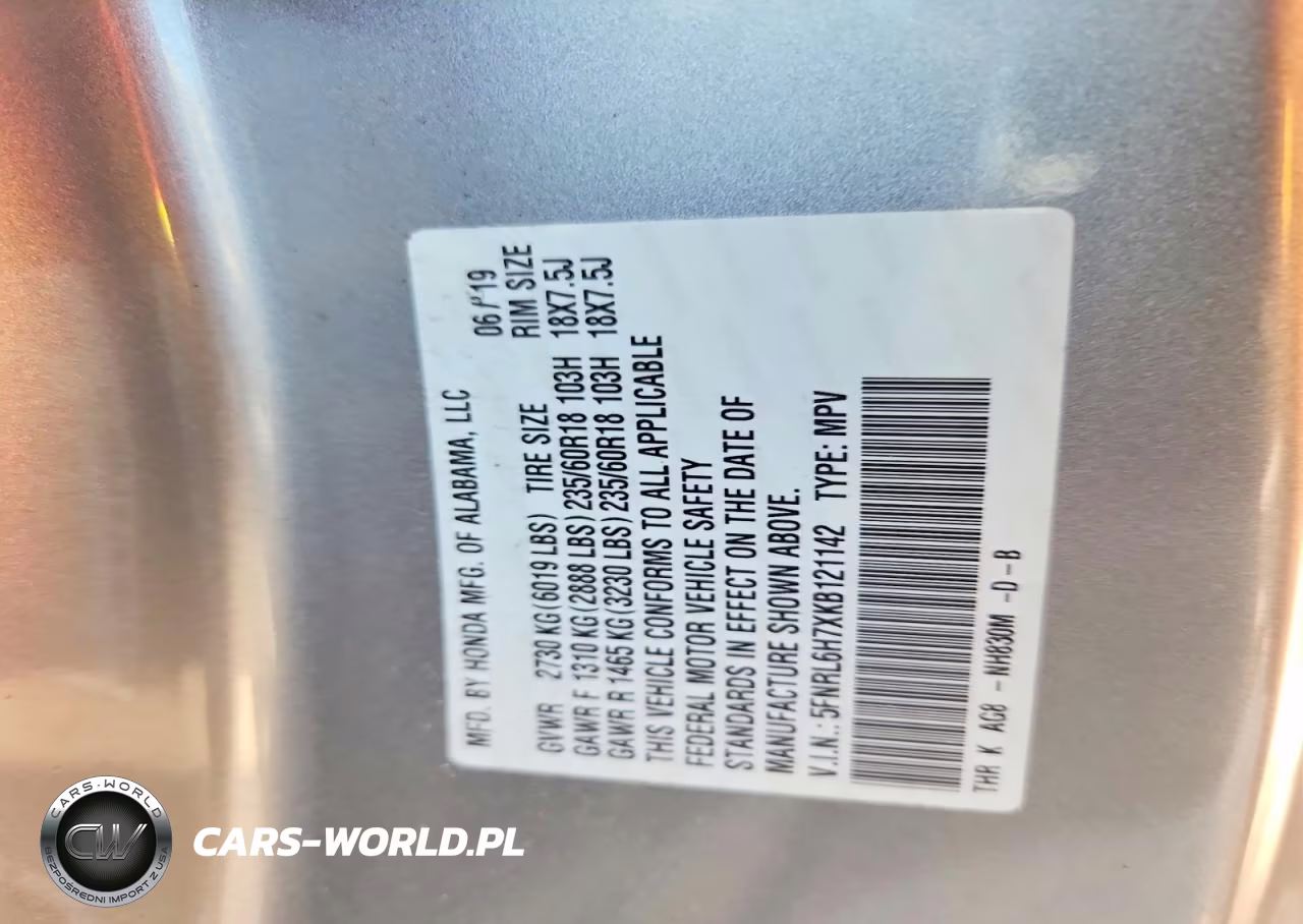 2019 Honda Odyssey Exl VIN:5FNRL6H7XKB121142 - 13