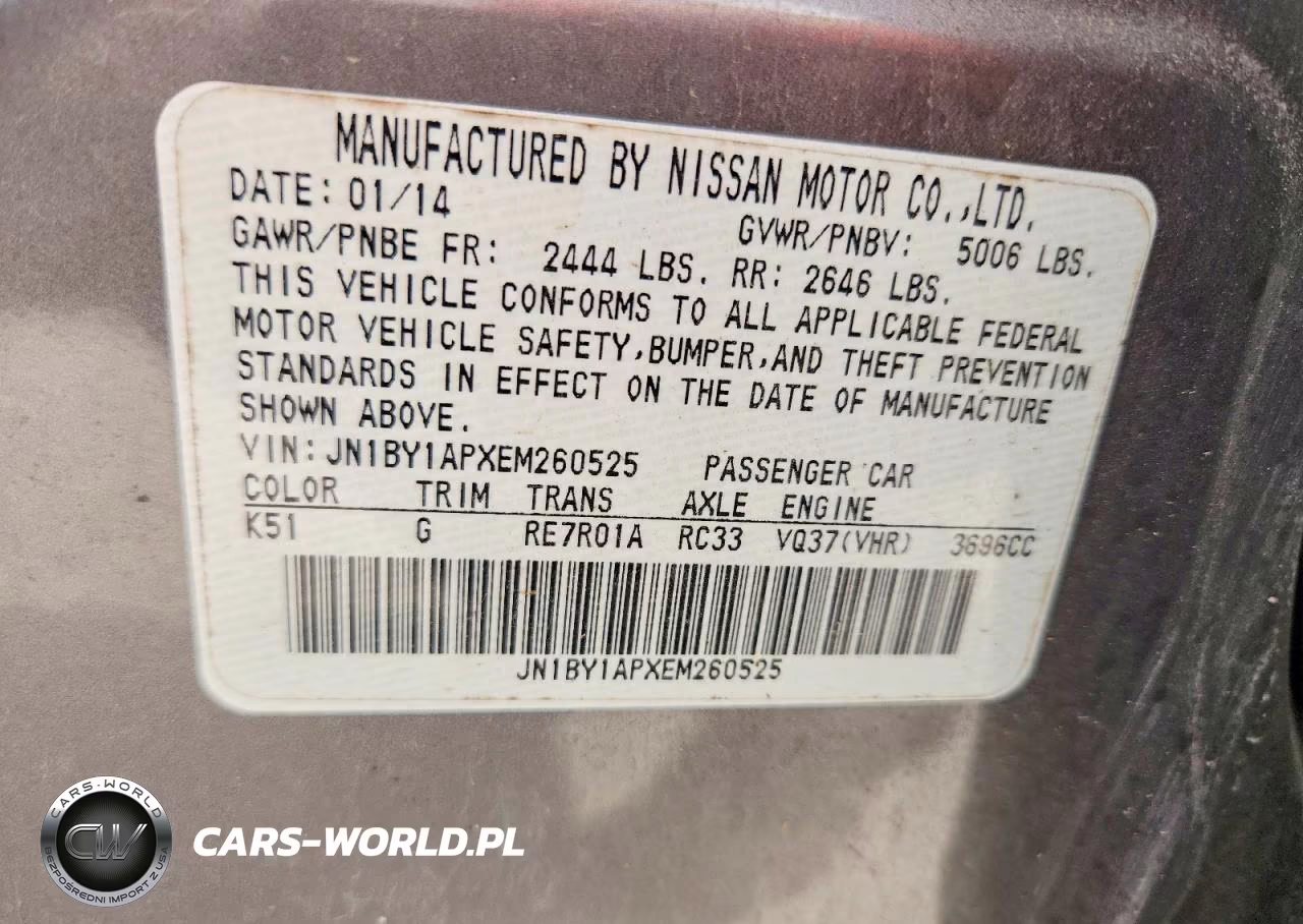 2014 Infiniti Q70 3.7 VIN:JN1BY1APXEM260525 - 13