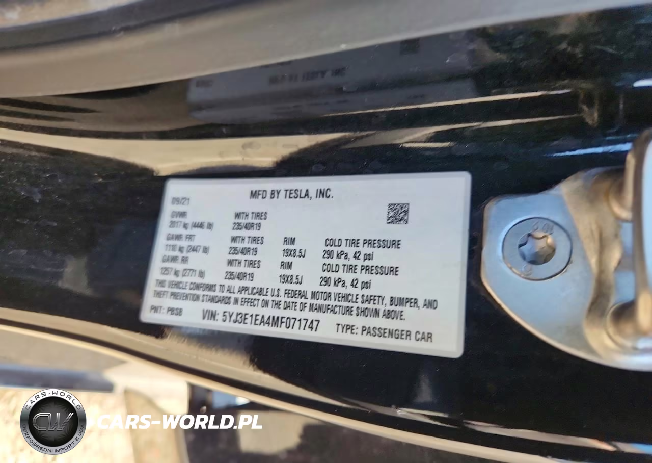 2021 Tesla Model 3 VIN:5YJ3E1EA4MF071747 - 12