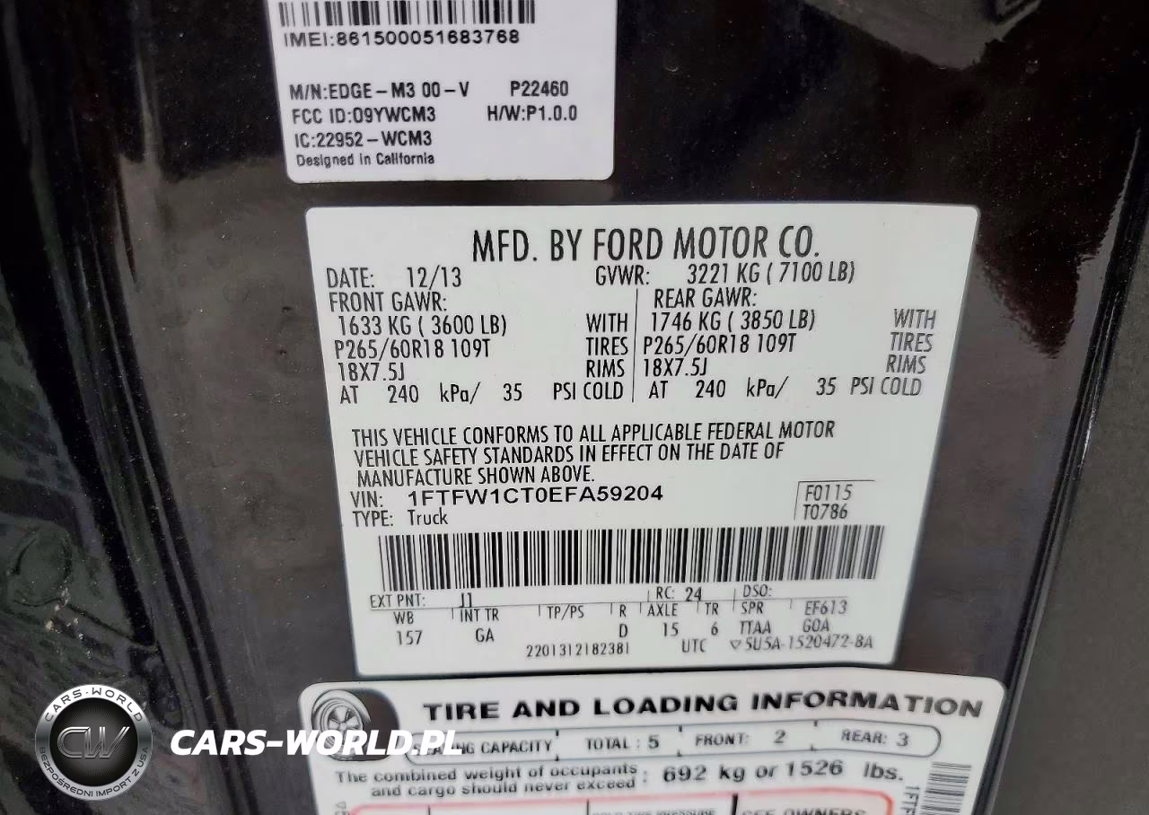 2014 Ford F150 Supercrew VIN:1FTFW1CT0EFA59204 - 12