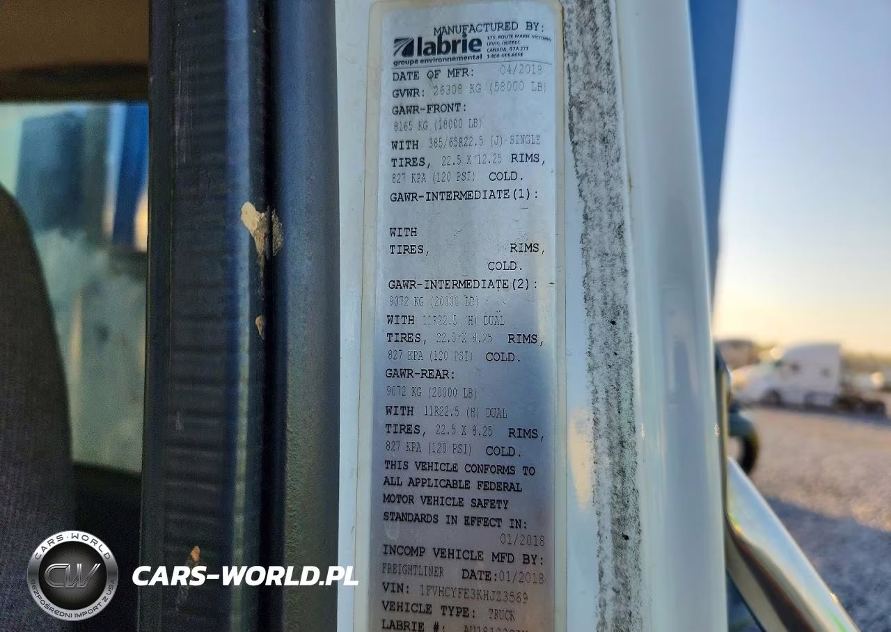 2018 Freightliner Business Class M2 Refuse Truck VIN:1FVHCYFE3KHJZ3569 - 12
