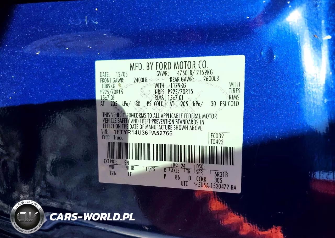 2006 Ford Ranger Super Cab VIN:1FTYR14U36PA52766 - 12