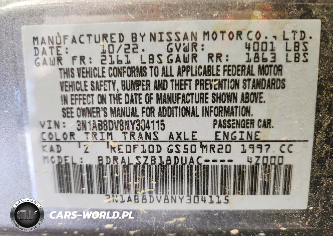 2022 Nissan Sentra Sr VIN:3N1AB8DV8NY304115 - 13