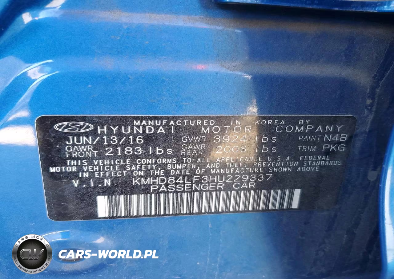 2017 Hyundai Elantra Se VIN:KMHD84LF3HU229337 - 12