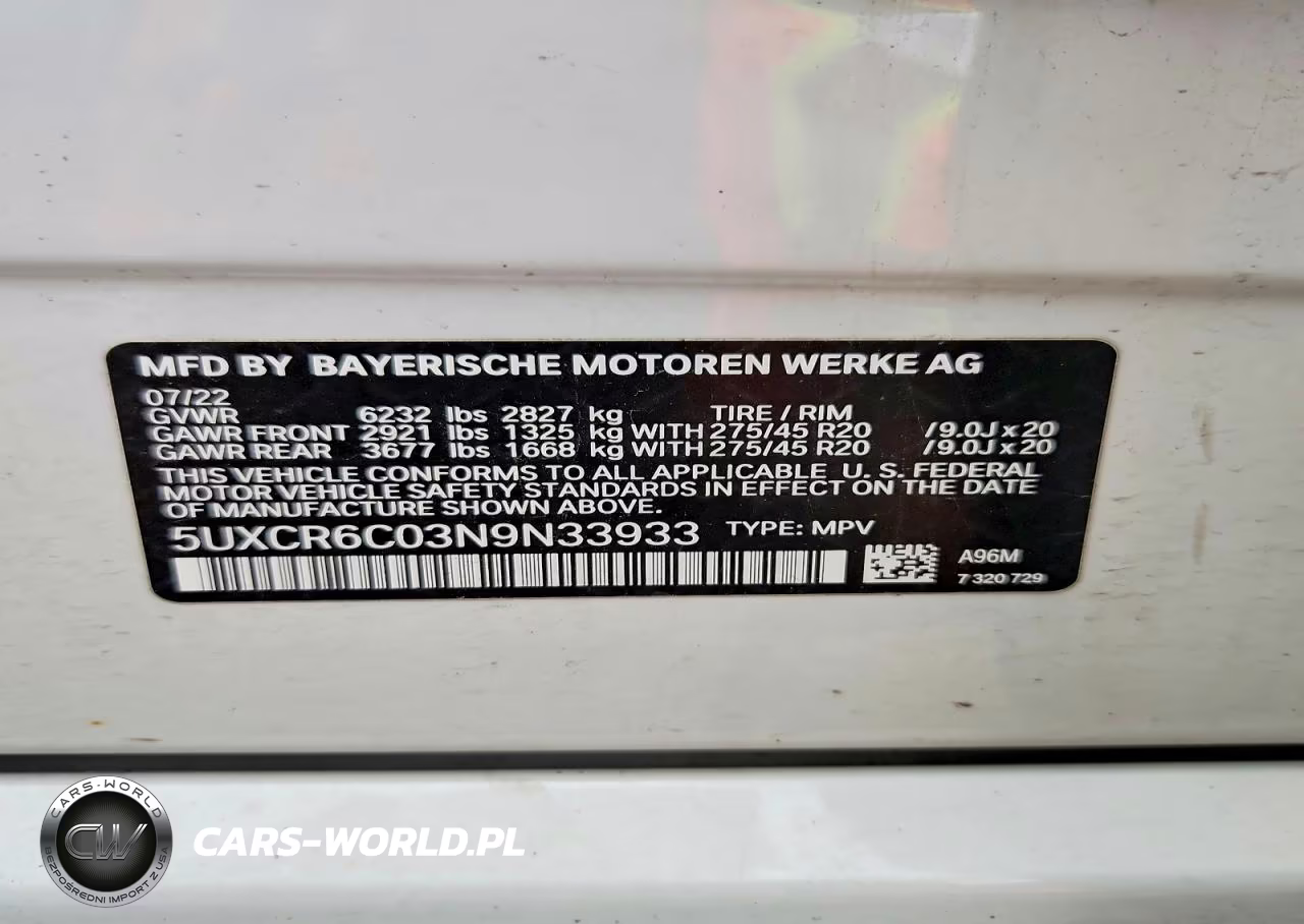 2022 BMW X5 xDrive40I VIN:5UXCR6C03N9N33933 - 13