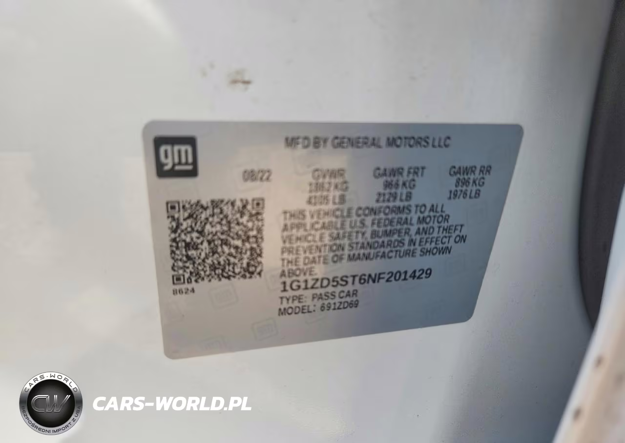 2022 Chevrolet Malibu Lt VIN:1G1ZD5ST6NF201429 - 12