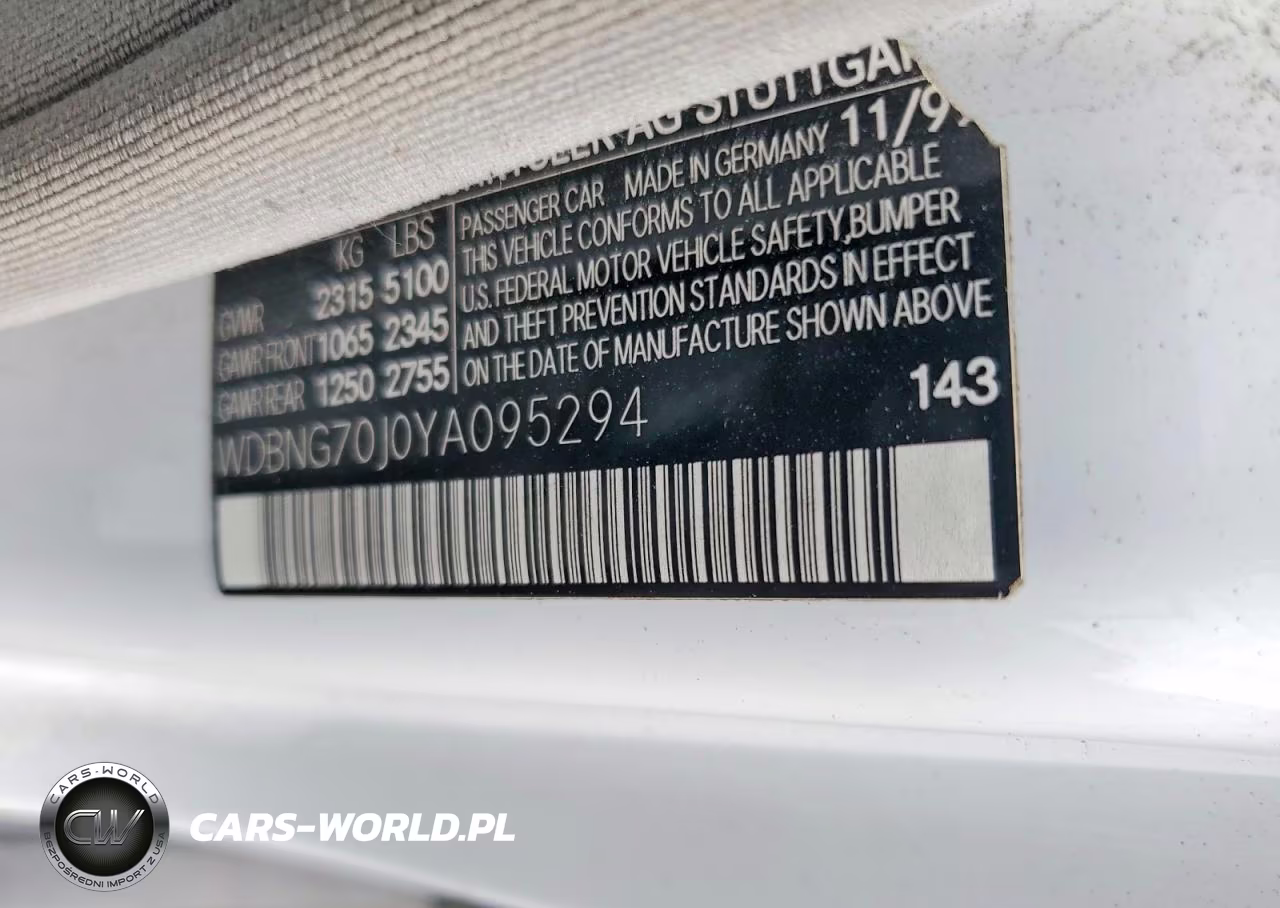 2000 Mercedes-Benz S 430 VIN:WDBNG70J0YA095294 - 12