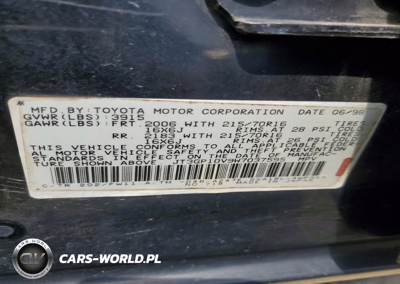 1998 Toyota Rav4 VIN:JT3GP10V9W7037595 - 12