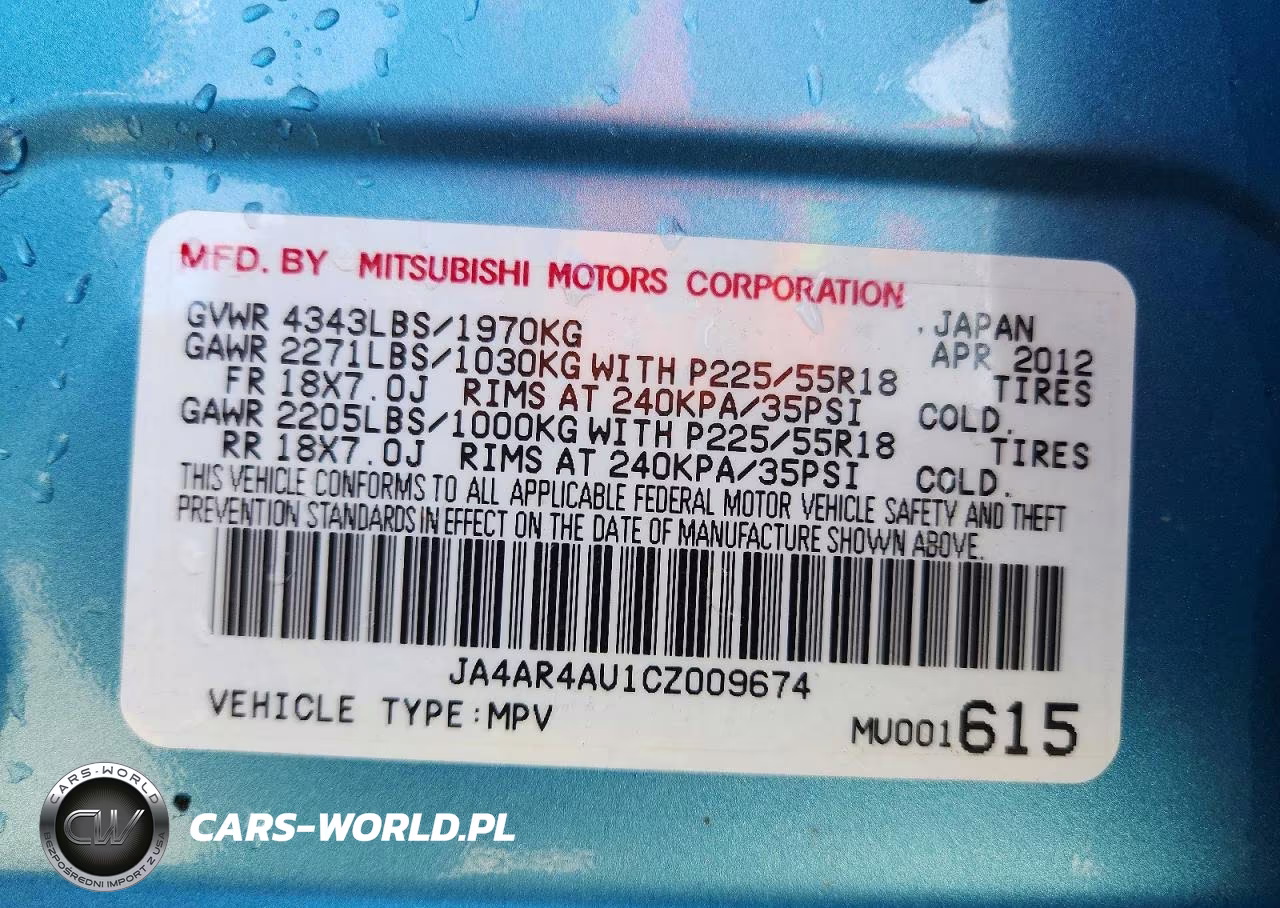 2012 Mitsubishi Outlander Sport Se VIN:JA4AR4AU1CZ009674 - 12