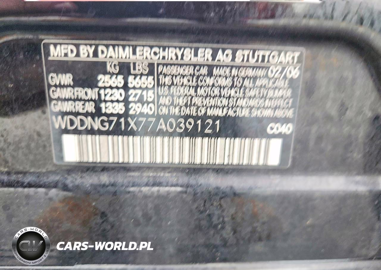 2007 Mercedes-Benz S 550 VIN:WDDNG71X77A039121 - 13