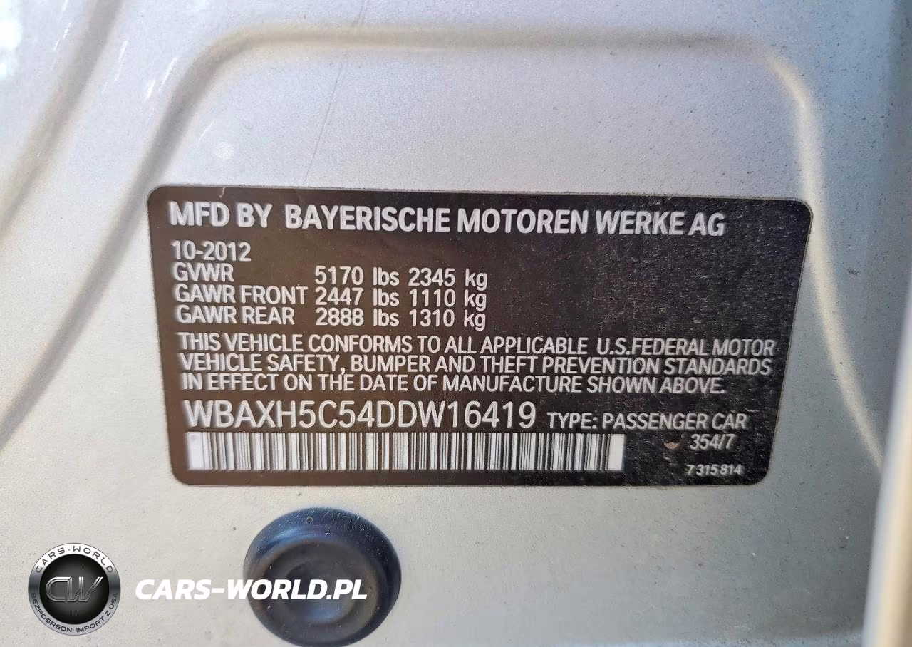 2013 BMW 528 Xi VIN:WBAXH5C54DDW16419 - 12
