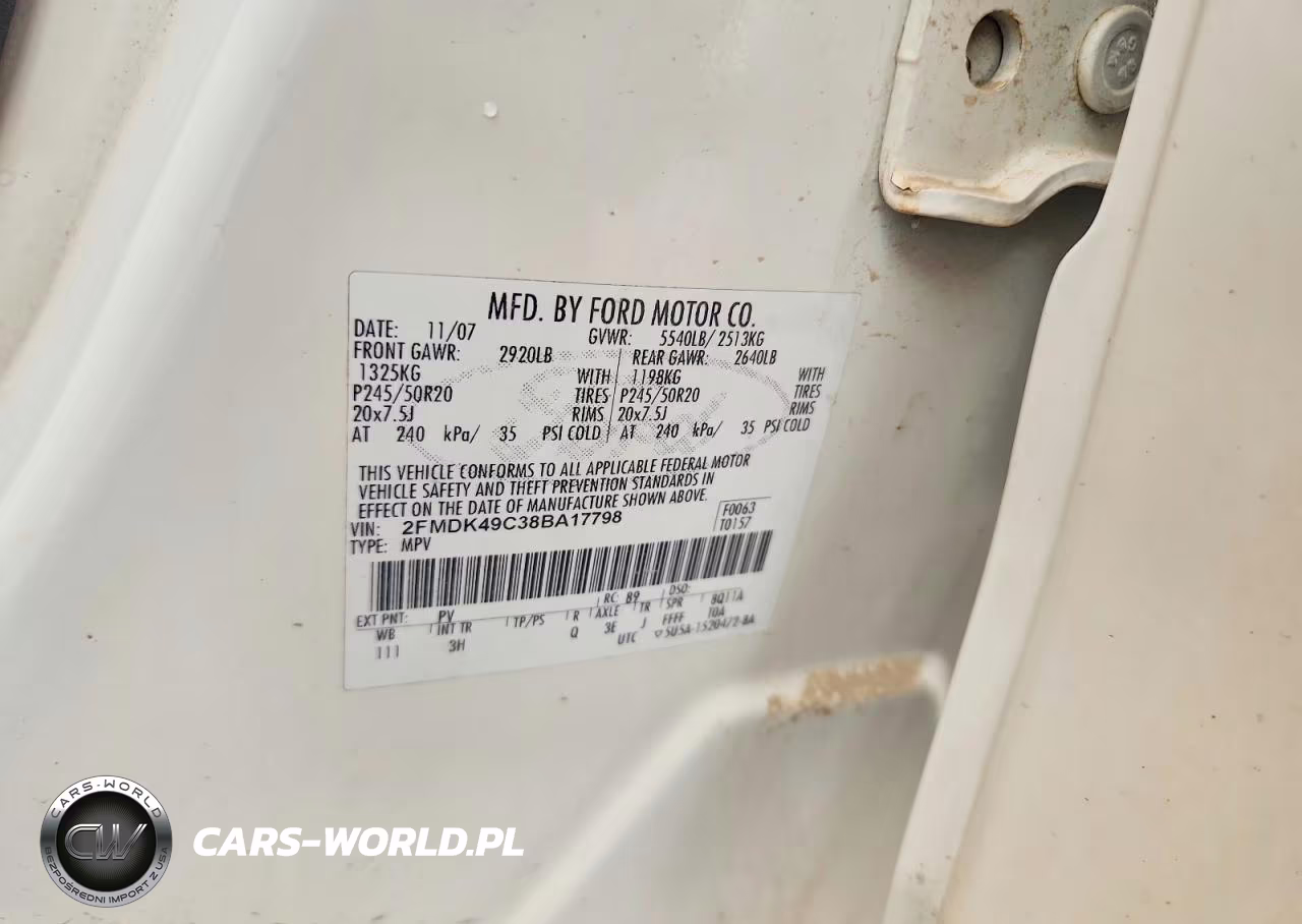2008 Ford Edge Limited VIN:2FMDK49C38BA17798 - 13