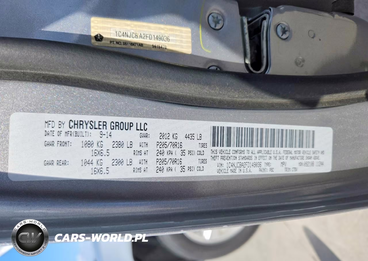 2015 Jeep Compass Sport VIN:1C4NJCBA2FD149036 - 13