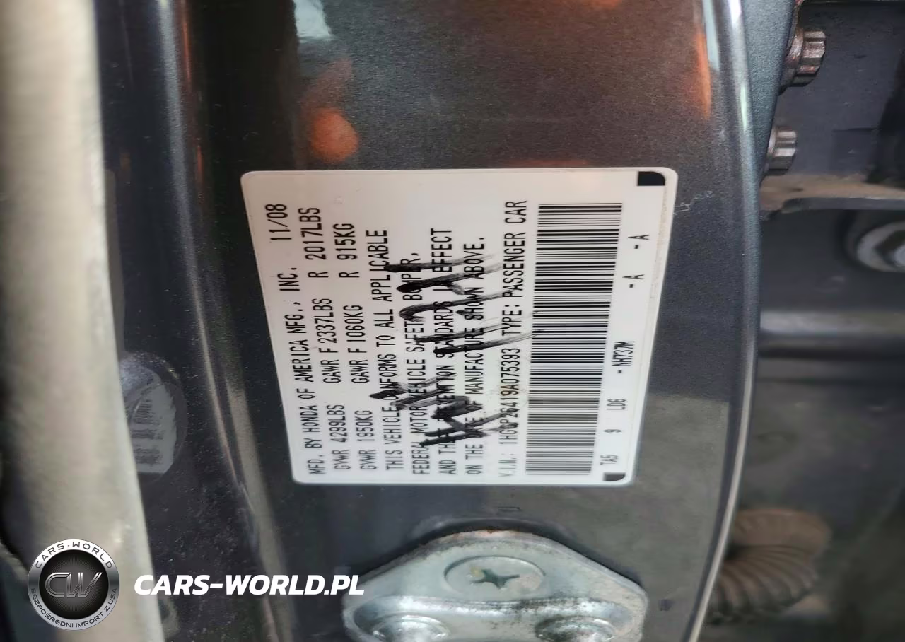 2009 Honda Accord Lxp VIN:1HGCP26419A075393 - 12