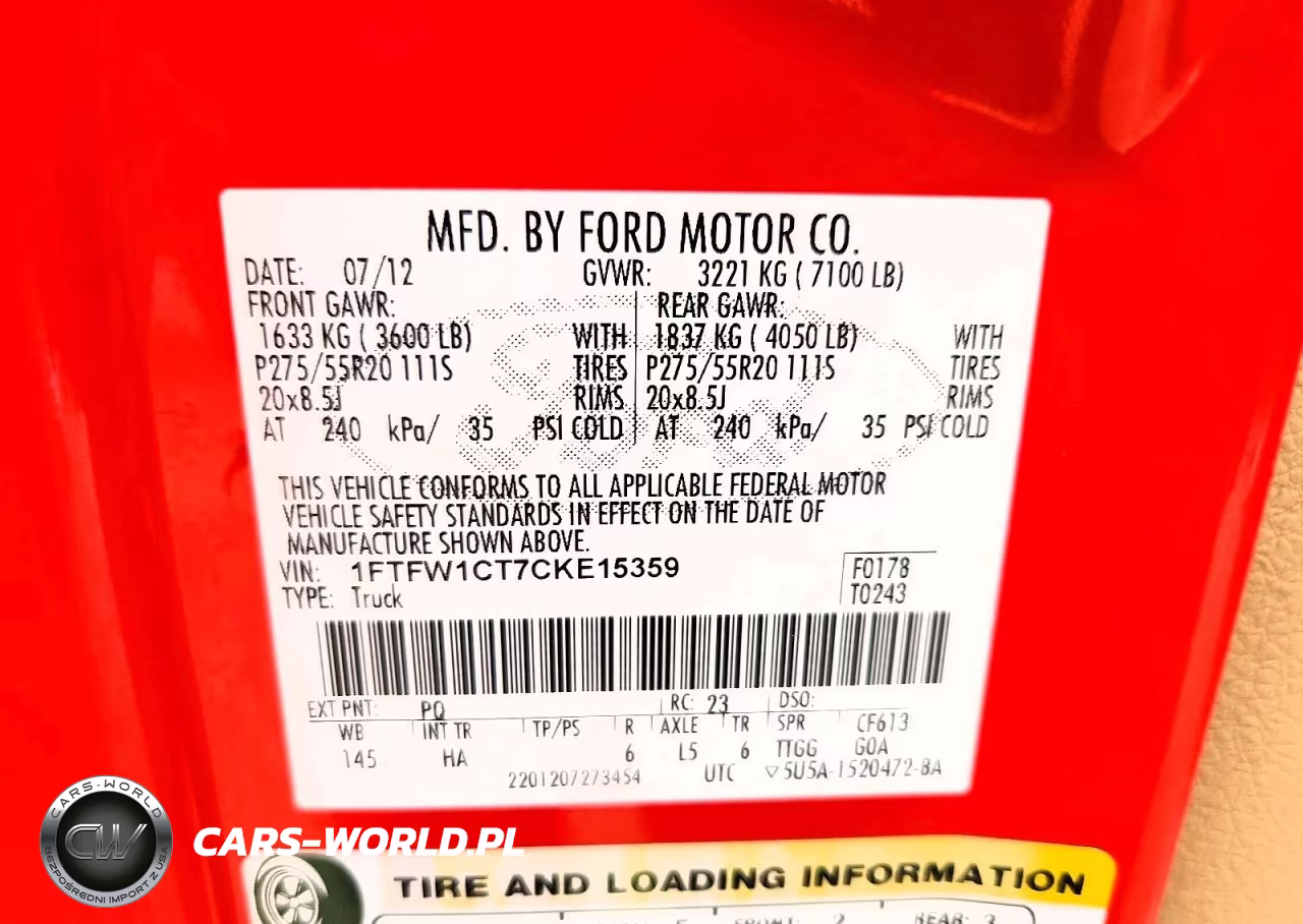 2012 Ford F150 Supercrew VIN:1FTFW1CT7CKE15359 - 12