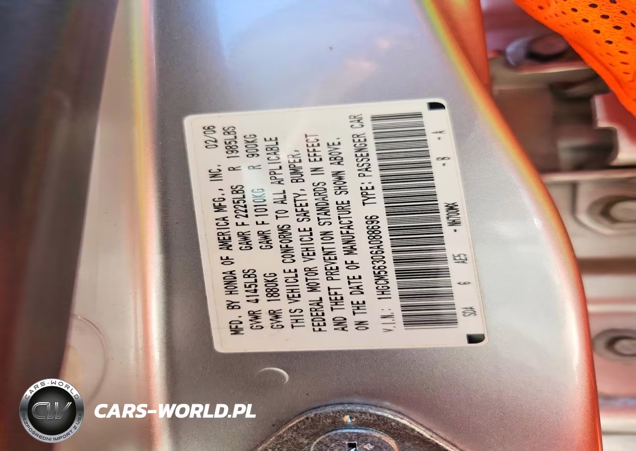 2006 Honda Accord Se VIN:1HGCM56306A088696 - 13