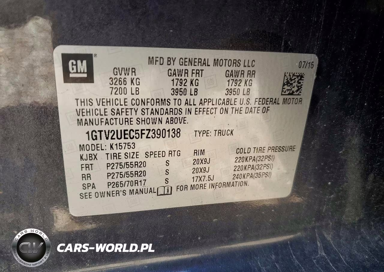 2015 GMC Sierra K1500 Sle VIN:1GTV2UEC5FZ390138 - 12