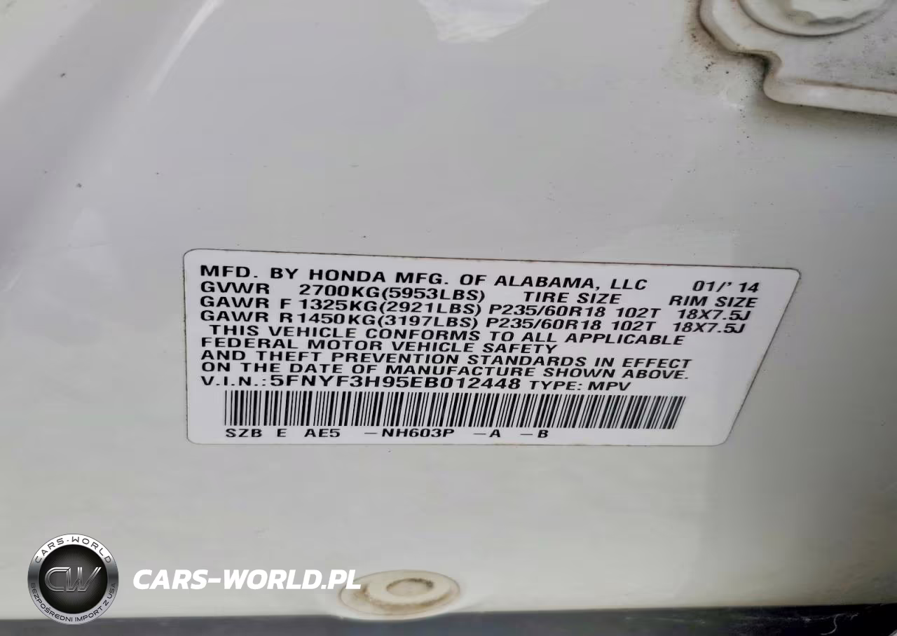 2014 Honda Pilot Touring VIN:5FNYF3H95EB012448 - 13