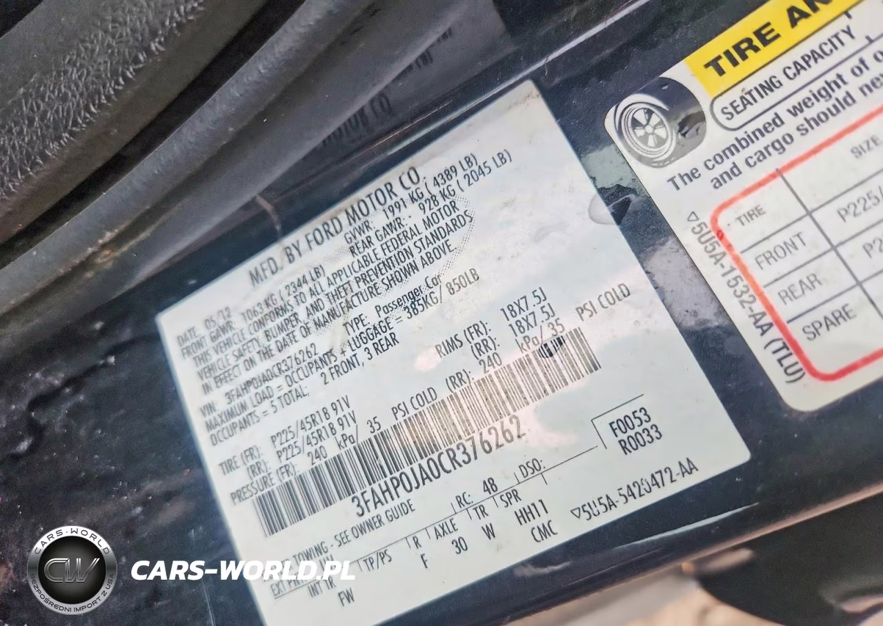 2012 Ford Fusion Sel VIN:3FAHP0JA0CR376262 - 12
