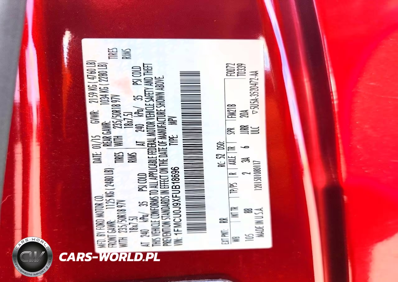 2015 Ford Escape Titanium VIN:1FMCU0J9XFUB18696 - 13