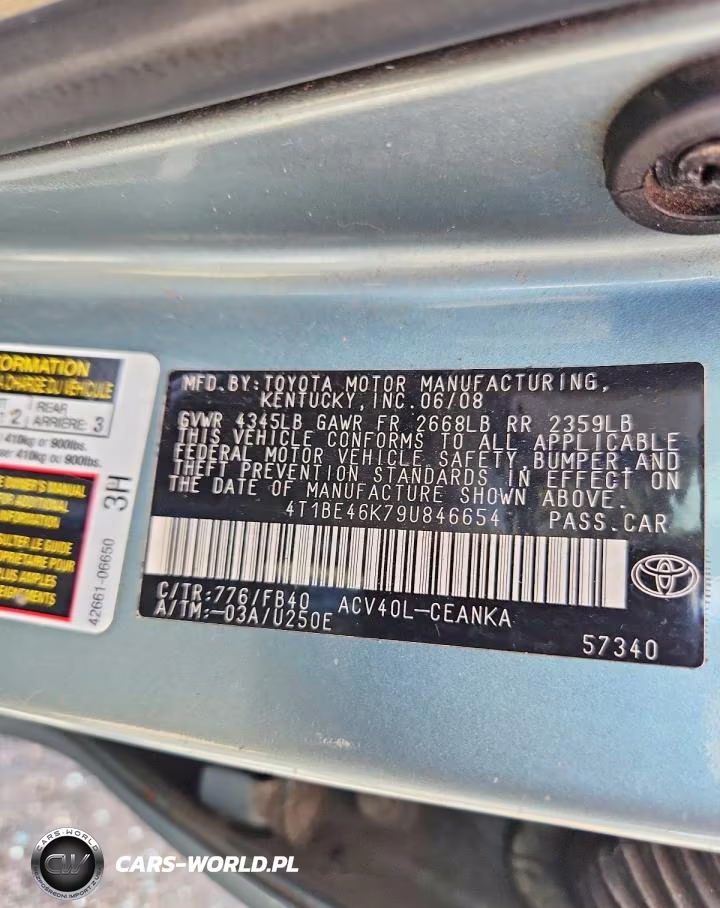 2009 Toyota Camry Le VIN:4T1BE46K79U846654 - 12