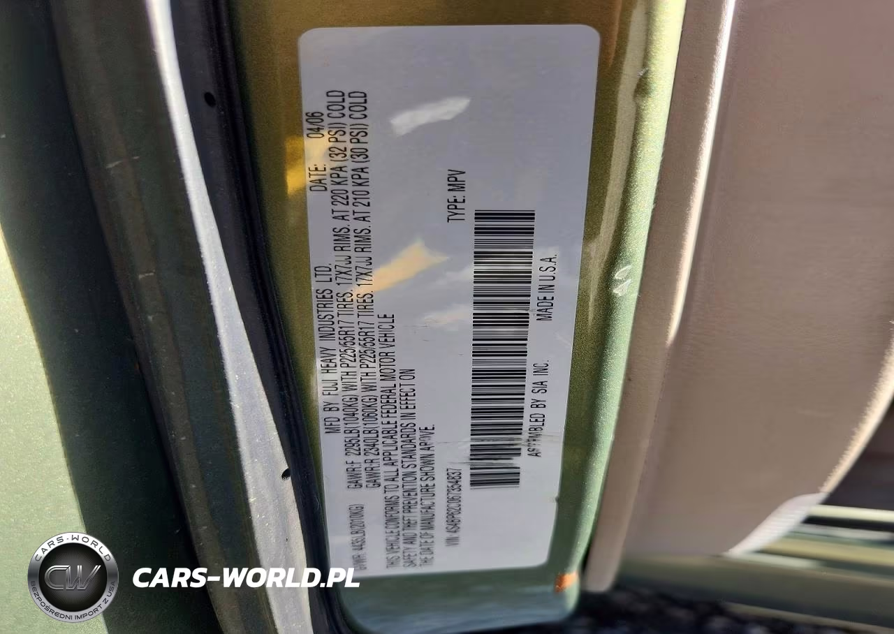 2006 Subaru Outback VIN:4S4BP62C067354837 - 12