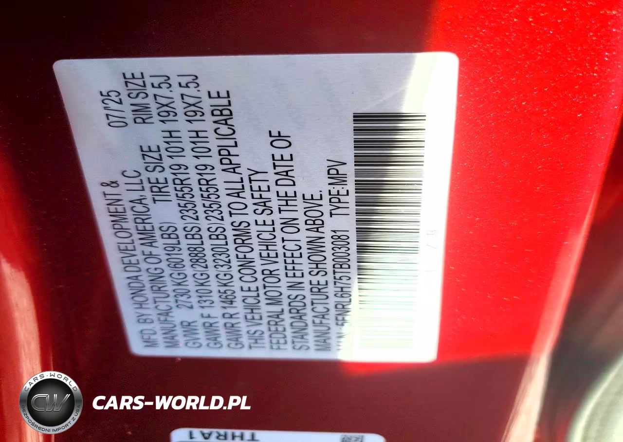 2026 Honda Odyssey Sport-L VIN:5FNRL6H75TB003081 - 13