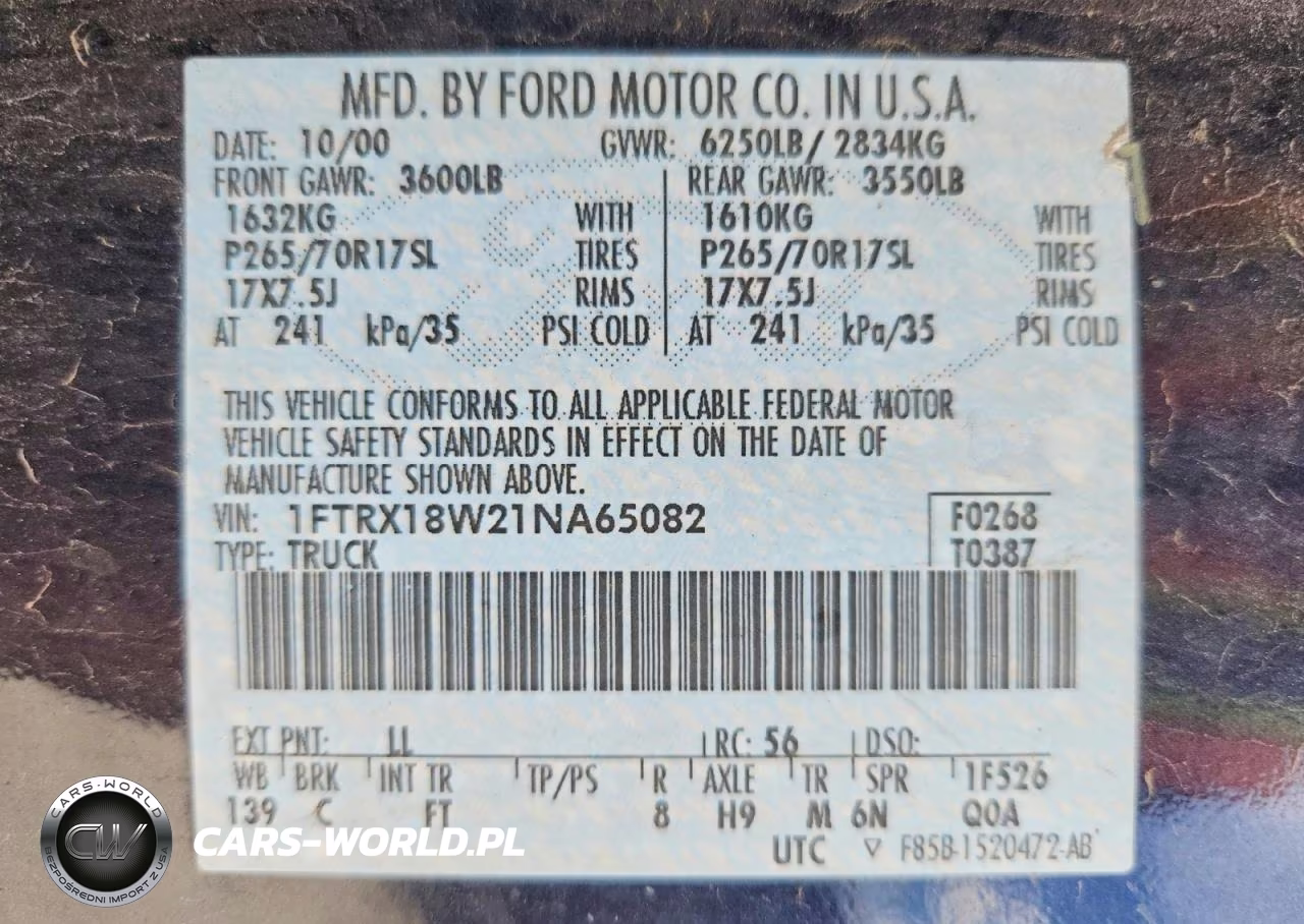 2001 Ford F150 VIN:1FTRX18W21NA65082 - 12