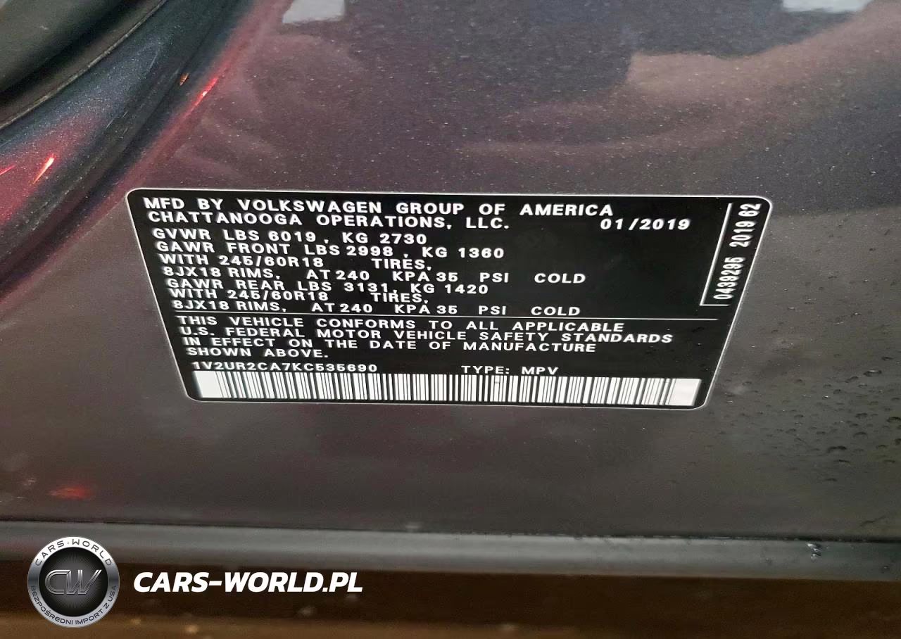 2019 Volkswagen Atlas Se VIN:1V2UR2CA7KC535690 - 13