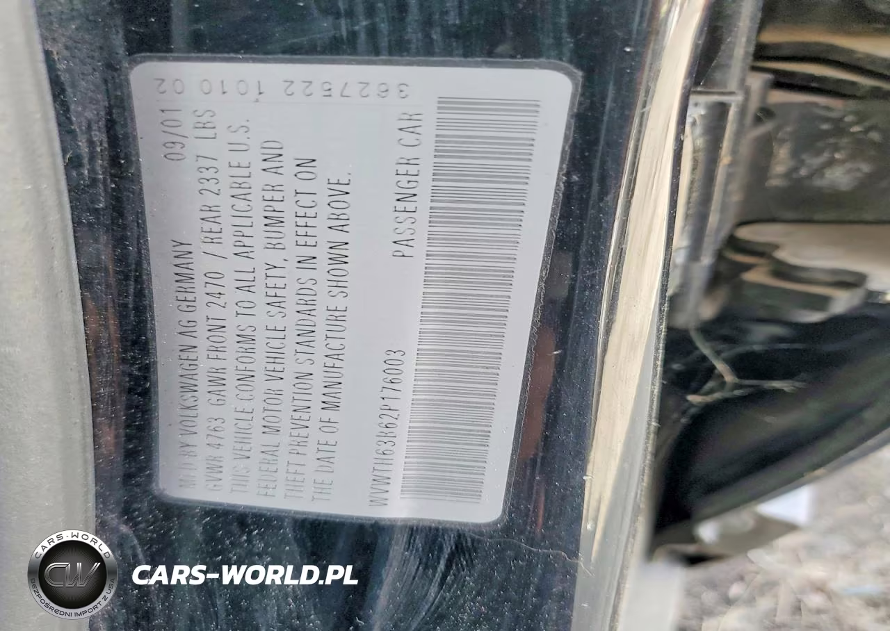 2002 Volkswagen Passat Glx 4Motion VIN:WVWTH63B62P176003 - 12