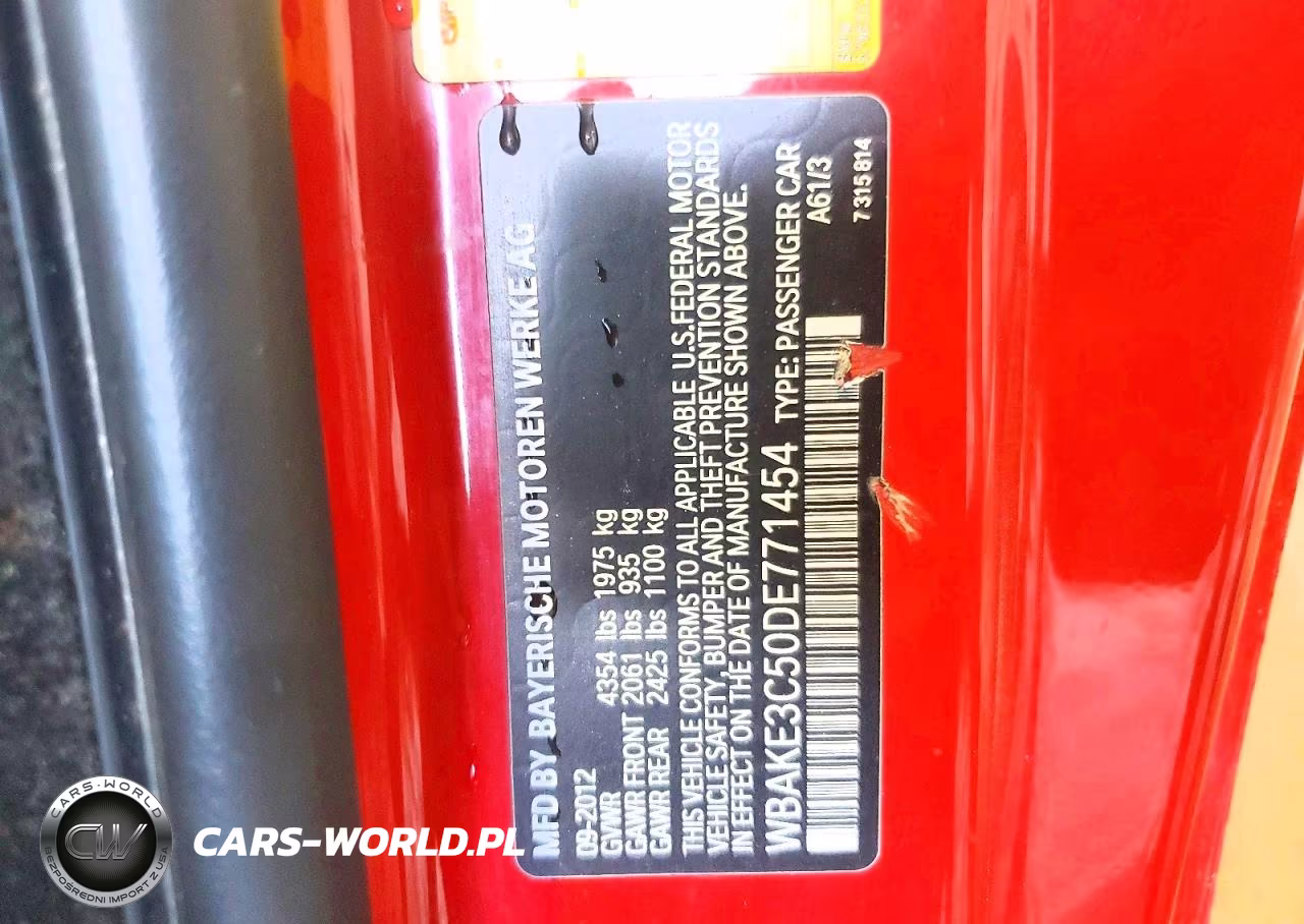 2013 BMW 328 I VIN:WBAKE3C50DE771454 - 12