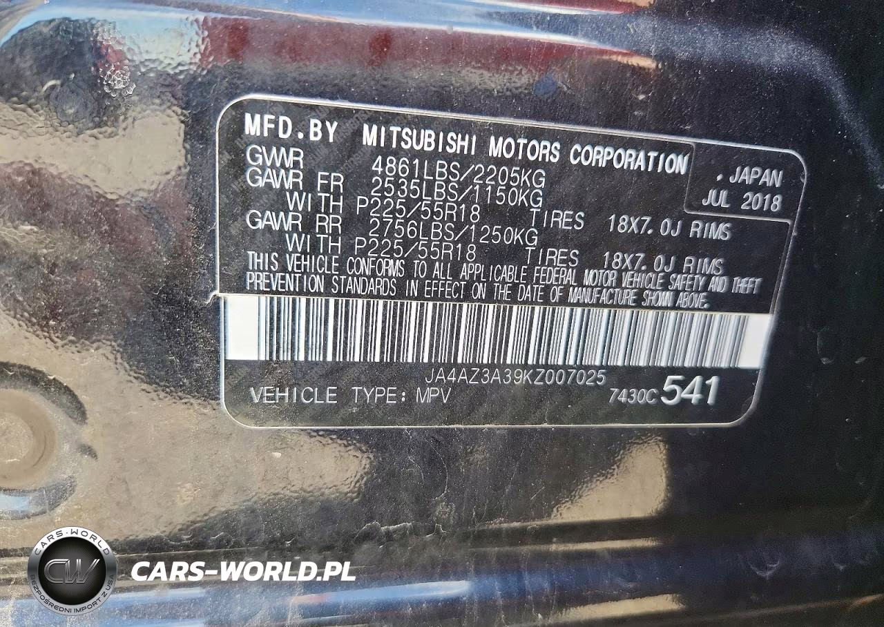 2019 Mitsubishi Outlander Se VIN:JA4AZ3A39KZ007025 - 12