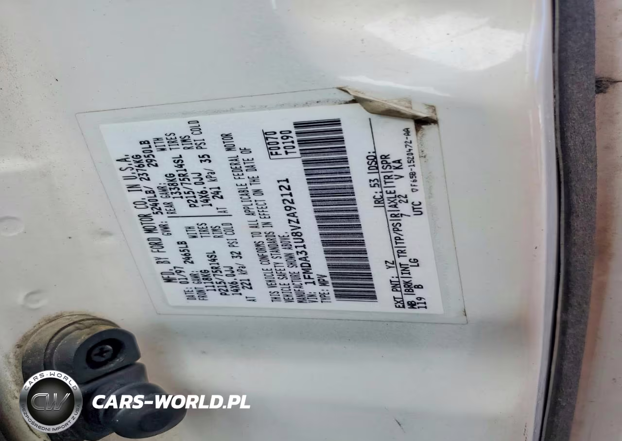 1997 Ford Aerostar VIN:1FMDA31U8VZA92121 - 13