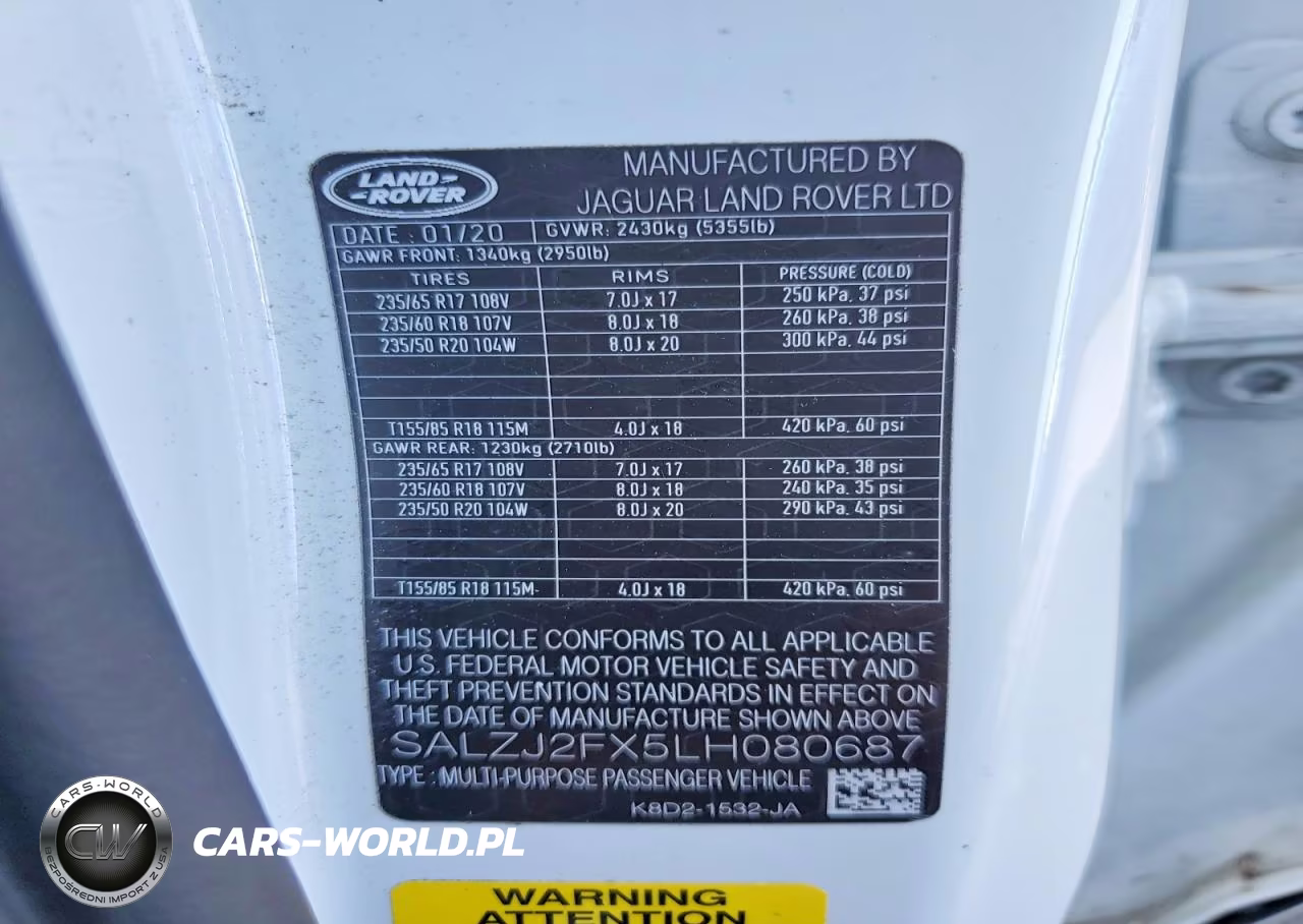 2020 Land Rover Range Rover Evoque S VIN:SALZJ2FX5LH080687 - 13