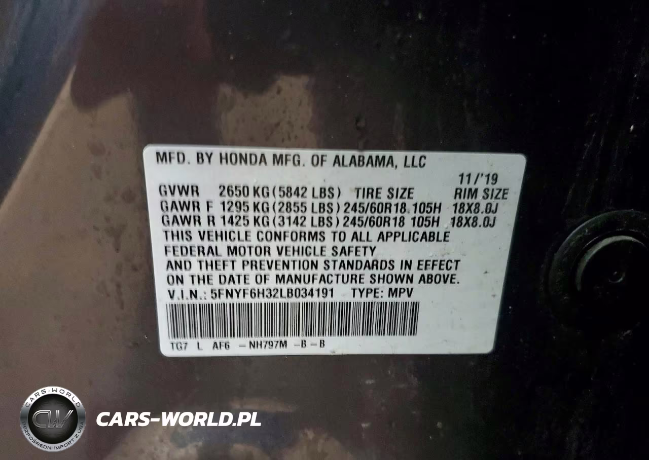 2020 Honda Pilot Ex VIN:5FNYF6H32LB034191 - 14