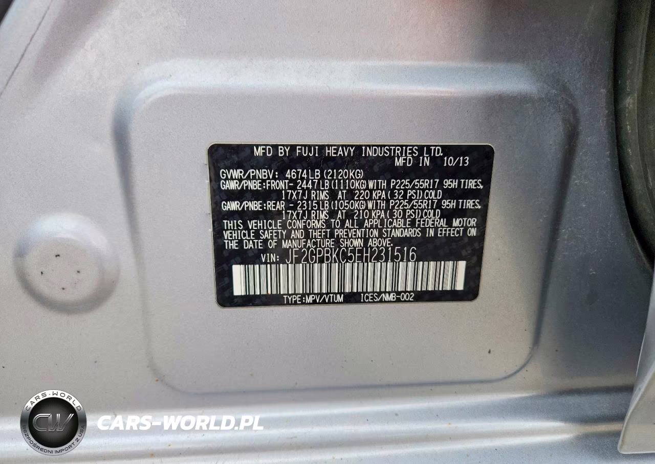 2014 Subaru Xv Crosstrek 2.0I Hybrid Touring VIN:JF2GPBKC5EH231516 - 12