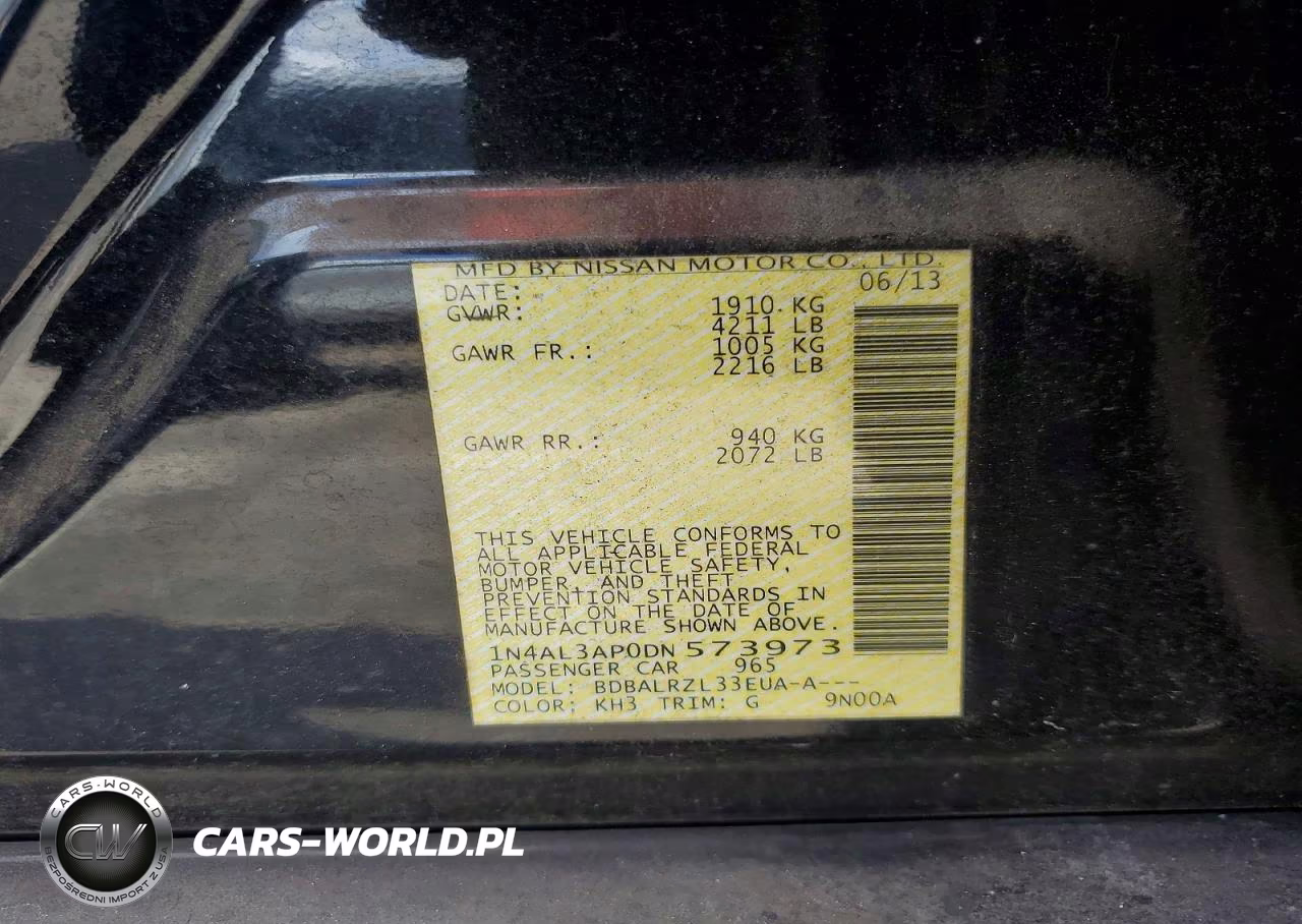 2013 Nissan Altima 2.5 S VIN:1N4AL3AP0DN573973 - 12
