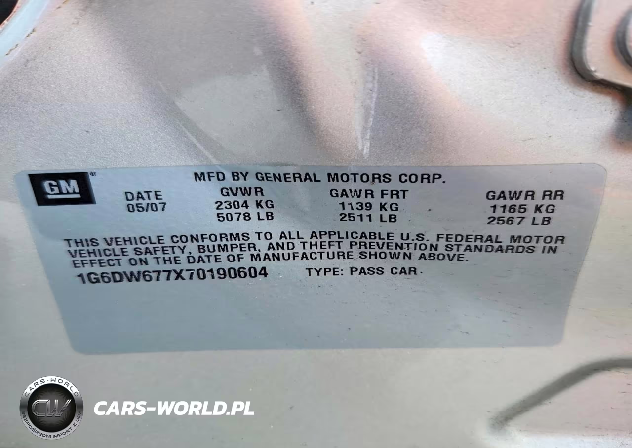 2007 Cadillac Sts VIN:1G6DW677X70190604 - 12