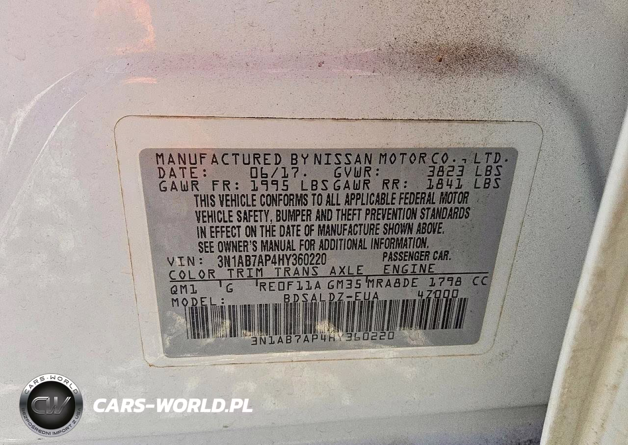 2017 Nissan Sentra Sv VIN:3N1AB7AP4HY360220 - 12
