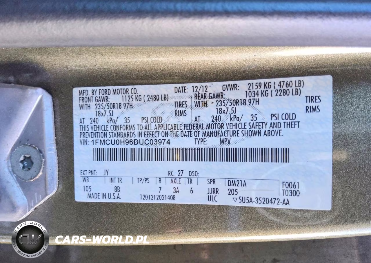 2013 Ford Escape Sel VIN:1FMCU0H96DUC03974 - 13