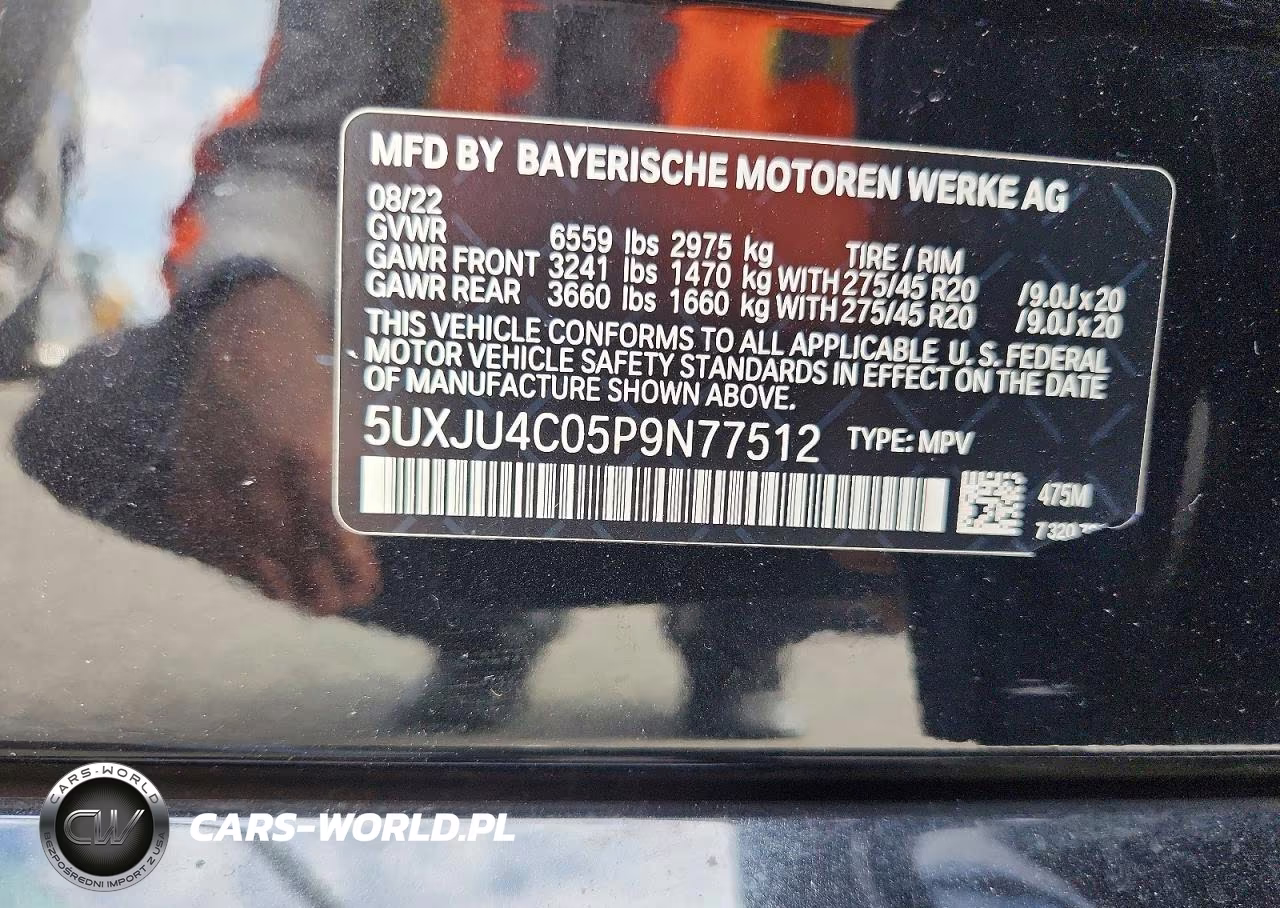 2023 BMW X5 M50I VIN:5UXJU4C05P9N77512 - 13