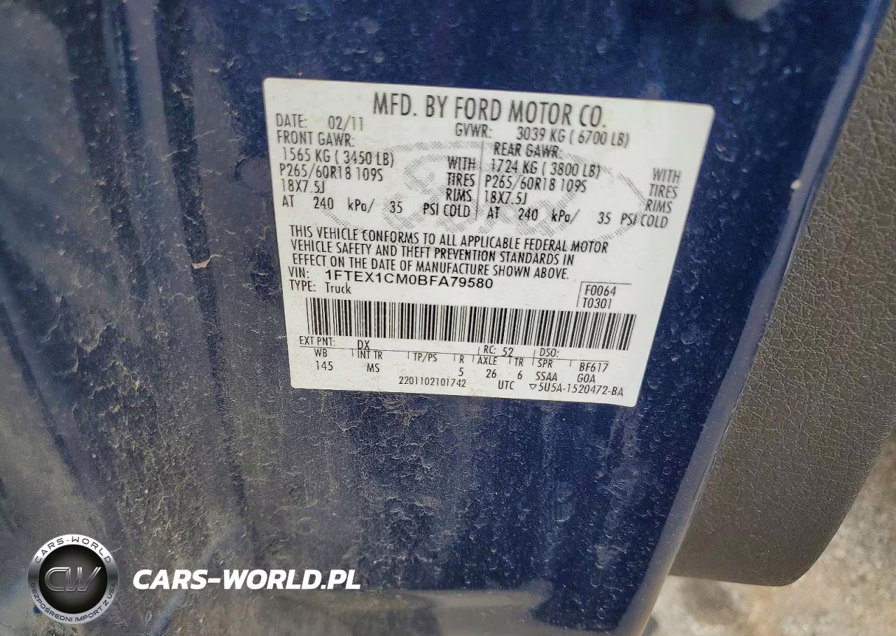2011 Ford F150 Super Cab VIN:1FTEX1CM0BFA79580 - 12