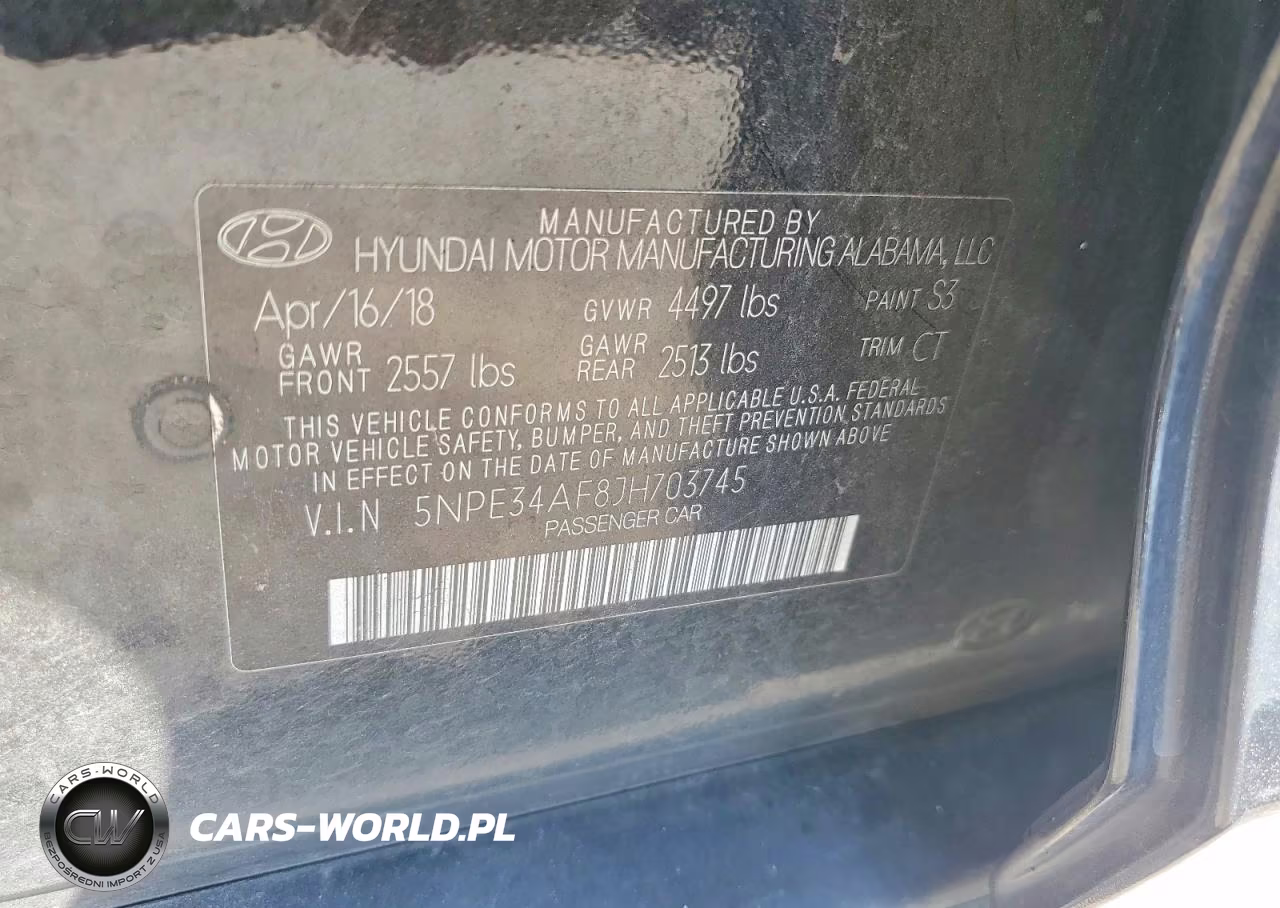 2018 Hyundai Sonata Sport+ VIN:5NPE34AF8JH703745 - 12