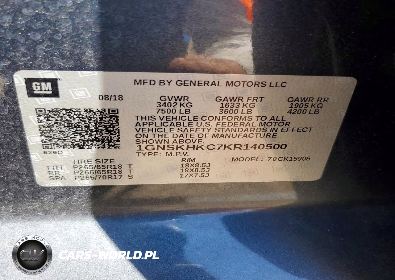2019 Chevrolet Suburban K1500 Lt VIN:1GNSKHKC7KR140500 - 14